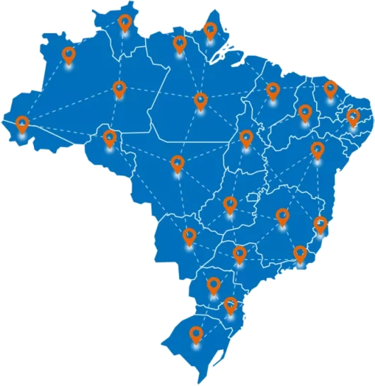 Mapa fictício mostrando rotas para os caminhoneiros