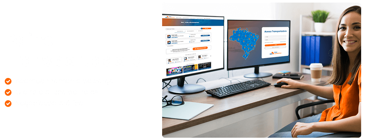 Monitores exibindo o sistema
